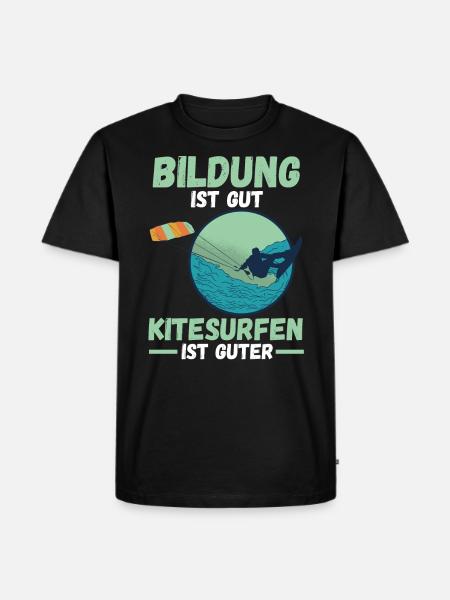 Kitesurfen Kitesurfer - Männer Premium Bio T-Shirt - Schwarz