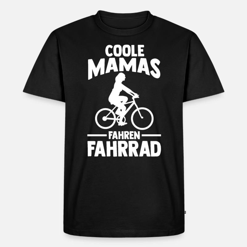 Radfahrer Mama Mutter Fahrrad - Männer Premium Bio T-Shirt - Schwarz