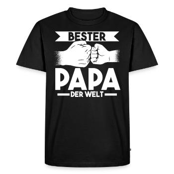Bester Papa der Welt - Männer Premium Bio T-Shirt - Schwarz - Vorne - Nico (187cm)
