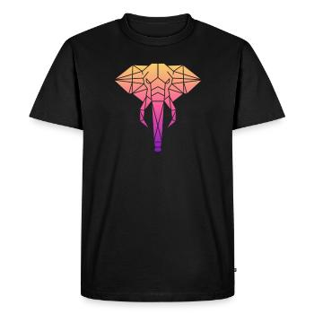 Eléphant Pachyderme Proboscis Afrique Trompettes Éléphant - T-shirt Premium bio Homme - noir - Devant - Nico (187cm)