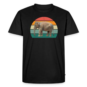 Eléphant Pachyderme Proboscis Afrique Trompettes Éléphant - T-shirt Premium bio Homme - noir - Devant - Nico (187cm)