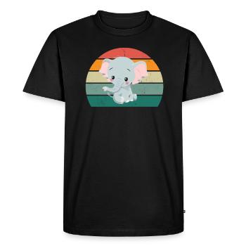 Eléphant Pachyderme Proboscis Afrique Trompettes Éléphant - T-shirt Premium bio Homme - noir - Devant - Nico (187cm)