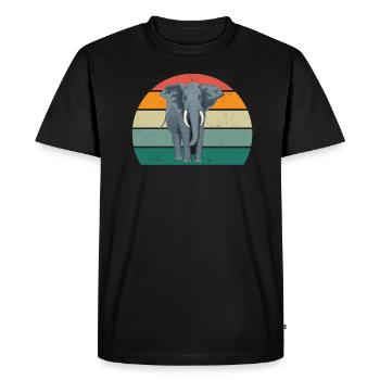 Eléphant Pachyderme Proboscis Afrique Trompettes Éléphant - T-shirt Premium bio Homme - noir - Devant - Nico (187cm)