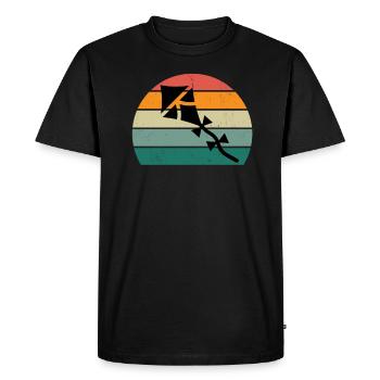 Kite Flying Wind Autumn Paper Dragon Kite - Men's Premium Organic T-Shirt - black - Front - Nico (187cm)