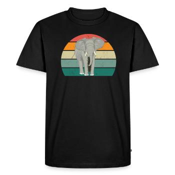 Eléphant Pachyderme Proboscis Afrique Trompettes Éléphant - T-shirt Premium bio Homme - noir - Devant - Nico (187cm)
