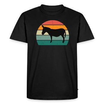 Donkey Grey Animals IA Stubborn Animal Riding Donkey - Men's Premium Organic T-Shirt - black - Front - Nico (187cm)