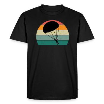 Parachute Skydiving Parachutists - Men's Premium Organic T-Shirt - black - Front - Nico (187cm)