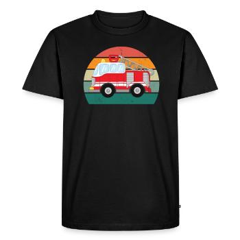 Pompier Pompiers Éteindre Les Secours Incendie - T-shirt Premium bio Homme - noir - Devant - Nico (187cm)