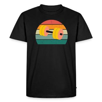 Musculation Gym fitness sport Entraînement - T-shirt Premium bio Homme - noir - Devant - Nico (187cm)