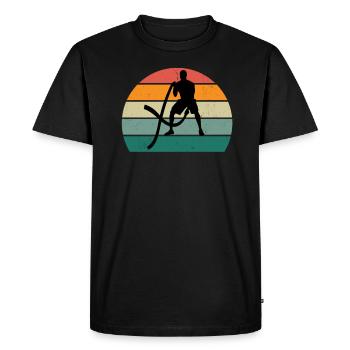 Musculation Gym fitness sport Entraînement - T-shirt Premium bio Homme - noir - Devant - Nico (187cm)