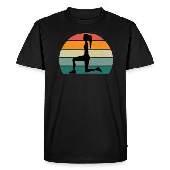 Musculation Gym fitness sport Entraînement - T-shirt Premium bio Homme - noir - Devant - Nico (187cm)