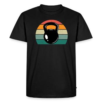 Musculation Gym fitness sport Entraînement - T-shirt Premium bio Homme - noir - Devant - Nico (187cm)