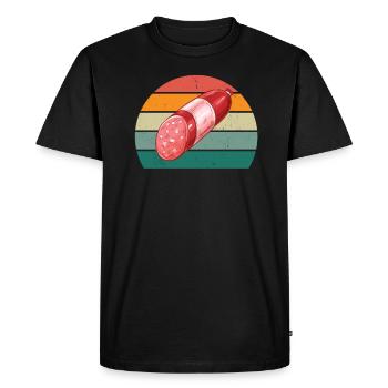 Boucher Fleischer Wurst croûte Fleischerei Fleischerei Fleisch - T-shirt Premium bio Homme - noir - Devant - Nico (187cm)