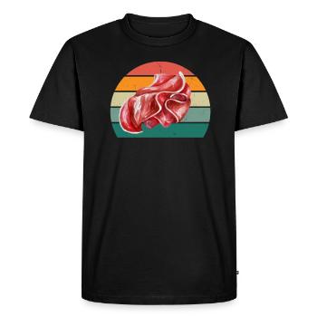 Boucher Fleischer Wurst croûte Fleischerei Fleischerei Fleisch - T-shirt Premium bio Homme - noir - Devant - Nico (187cm)
