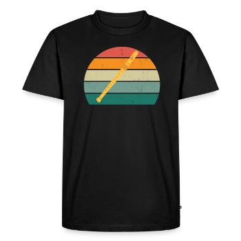 Flute Recorder Flutist Flute Player Flute - Men's Premium Organic T-Shirt - black - Front - Nico (187cm)