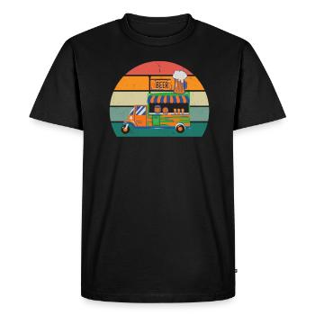 Food Trucker Cook Cook Food Wheels Devise Food - T-shirt Premium bio Homme - noir - Devant - Nico (187cm)