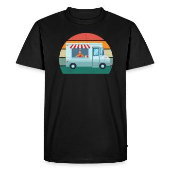 Food Trucker Cook Cook Food Wheels Devise Food - T-shirt Premium bio Homme - noir - Devant - Nico (187cm)