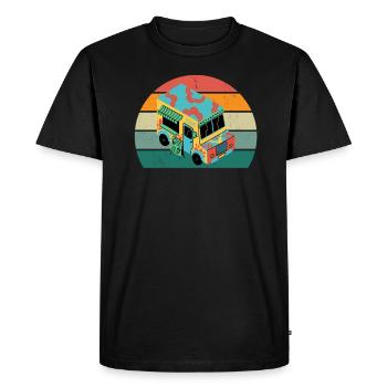 Food Trucker Cook Cook Food Wheels Devise Food - T-shirt Premium bio Homme - noir - Devant - Nico (187cm)