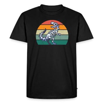 Fossiles Fossilisation Dinosaure préhistorique Fossile - T-shirt Premium bio Homme - noir - Devant - Nico (187cm)