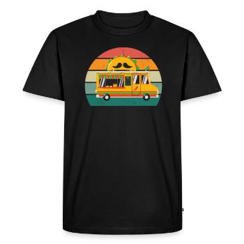 Food Trucker Cook Cook Food Wheels Devise Food - T-shirt Premium bio Homme - noir - Devant - Nico (187cm)