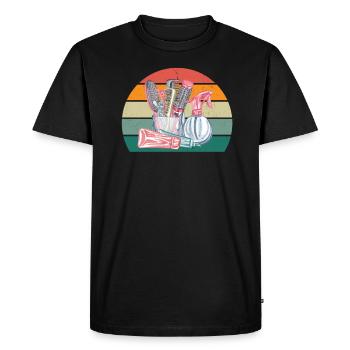 Coupe de cheveux coiffeur Coiffeur Ciseaux Sèche-cheveux Sèche-cheveux - T-shirt Premium bio Homme - noir - Devant - Nico (187cm)