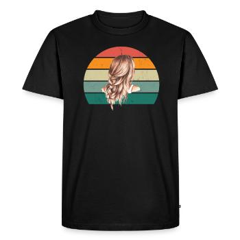 Coupe de cheveux coiffeur Coiffeur Ciseaux Sèche-cheveux Sèche-cheveux - T-shirt Premium bio Homme - noir - Devant - Nico (187cm)