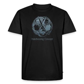 Coupe de cheveux coiffeur Coiffeur Ciseaux Sèche-cheveux Sèche-cheveux - T-shirt Premium bio Homme - noir - Devant - Nico (187cm)