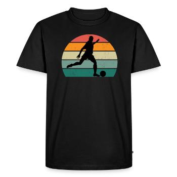 footballeur joueur de ballon joueur joueur de football - T-shirt Premium bio Homme - noir - Devant - Nico (187cm)