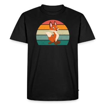 Renards La famille Fox pue comme un renard intelligent - T-shirt Premium bio Homme - noir - Devant - Nico (187cm)