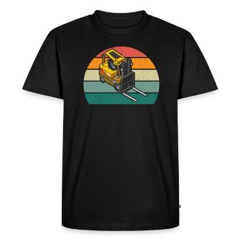 Conducteur de chariot élévateur Chariot élévateur à fourche - T-shirt Premium bio Homme - noir - Devant - Nico (187cm)