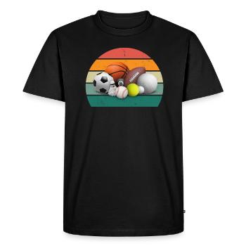 footballeur joueur de ballon joueur joueur de football - T-shirt Premium bio Homme - noir - Devant - Nico (187cm)