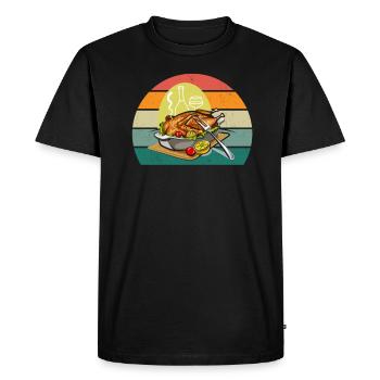 Geese Bird Christmas Goose Flies Birds Goose - Men's Premium Organic T-Shirt - black - Front - Nico (187cm)
