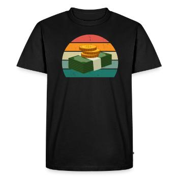 Zaster Moneten Notes Coin Money Virtual Money - Men's Premium Organic T-Shirt - black - Front - Nico (187cm)