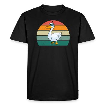 Geese Bird Christmas Goose Flies Birds Goose - Men's Premium Organic T-Shirt - black - Front - Nico (187cm)