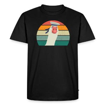 Geese Bird Christmas Goose Flies Birds Goose - Men's Premium Organic T-Shirt - black - Front - Nico (187cm)