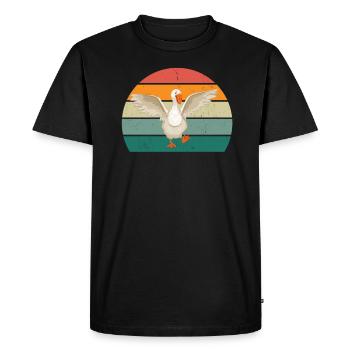 Geese Bird Christmas Goose Flies Birds Goose - Men's Premium Organic T-Shirt - black - Front - Nico (187cm)