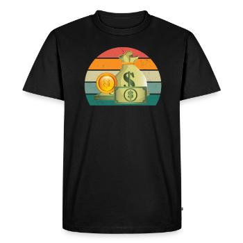 Zaster Moneten Notes Coin Money Virtual Money - Men's Premium Organic T-Shirt - black - Front - Nico (187cm)