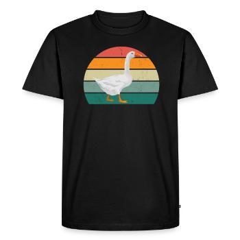 Geese Bird Christmas Goose Flies Birds Goose - Men's Premium Organic T-Shirt - black - Front - Nico (187cm)