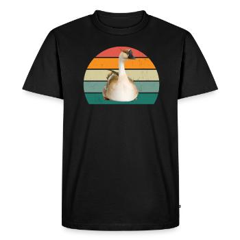 Geese Bird Christmas Goose Flies Birds Goose - Men's Premium Organic T-Shirt - black - Front - Nico (187cm)