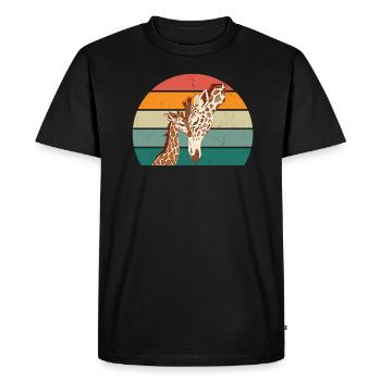Girafes Long Neck Spots Fourrure Afrique Girafe - T-shirt Premium bio Homme - noir - Devant - Nico (187cm)
