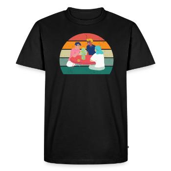 Jeu de société Jouer ensemble Jeu de société - T-shirt Premium bio Homme - noir - Devant - Nico (187cm)