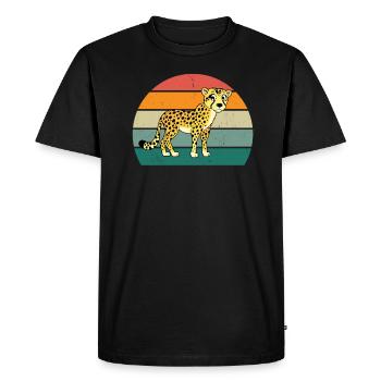 big cats speed fast hunter cheetah - Men's Premium Organic T-Shirt - black - Front - Nico (187cm)