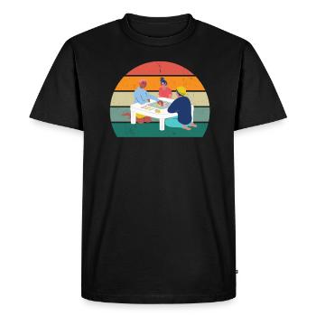 Jeux de société Jeu de société Jouer ensemble - T-shirt Premium bio Homme - noir - Devant - Nico (187cm)