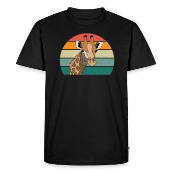 Girafes Long Neck Spots Fourrure Afrique Girafe - T-shirt Premium bio Homme - noir - Devant - Nico (187cm)