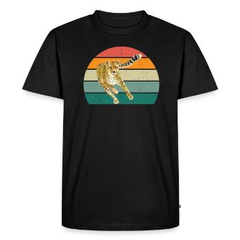 big cats speed fast hunter cheetah - Men's Premium Organic T-Shirt - black - Front - Nico (187cm)