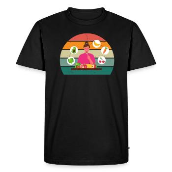 alimentation équilibrée régime céto aliments sains - T-shirt Premium bio Homme - noir - Devant - Nico (187cm)