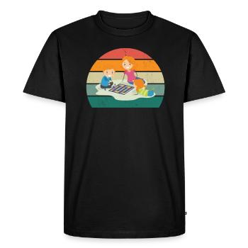 Jeu de société Jouer ensemble Jeu de société - T-shirt Premium bio Homme - noir - Devant - Nico (187cm)