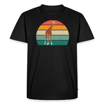Girafes taches de long cou, fourrure Afrique, safari - T-shirt Premium bio Homme - noir - Devant - Nico (187cm)