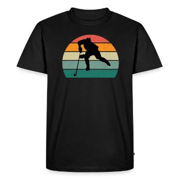 Hockey Player Field Hockey Ice Hockey Puck Hockey - Men's Premium Organic T-Shirt - black - Front - Nico (187cm)