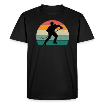 Hockey Player Field Hockey Ice Hockey Puck Hockey - Men's Premium Organic T-Shirt - black - Front - Nico (187cm)